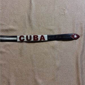 Mancinelli Croc Leather Cuba Themed Belt size 50 Milano Made in Italy